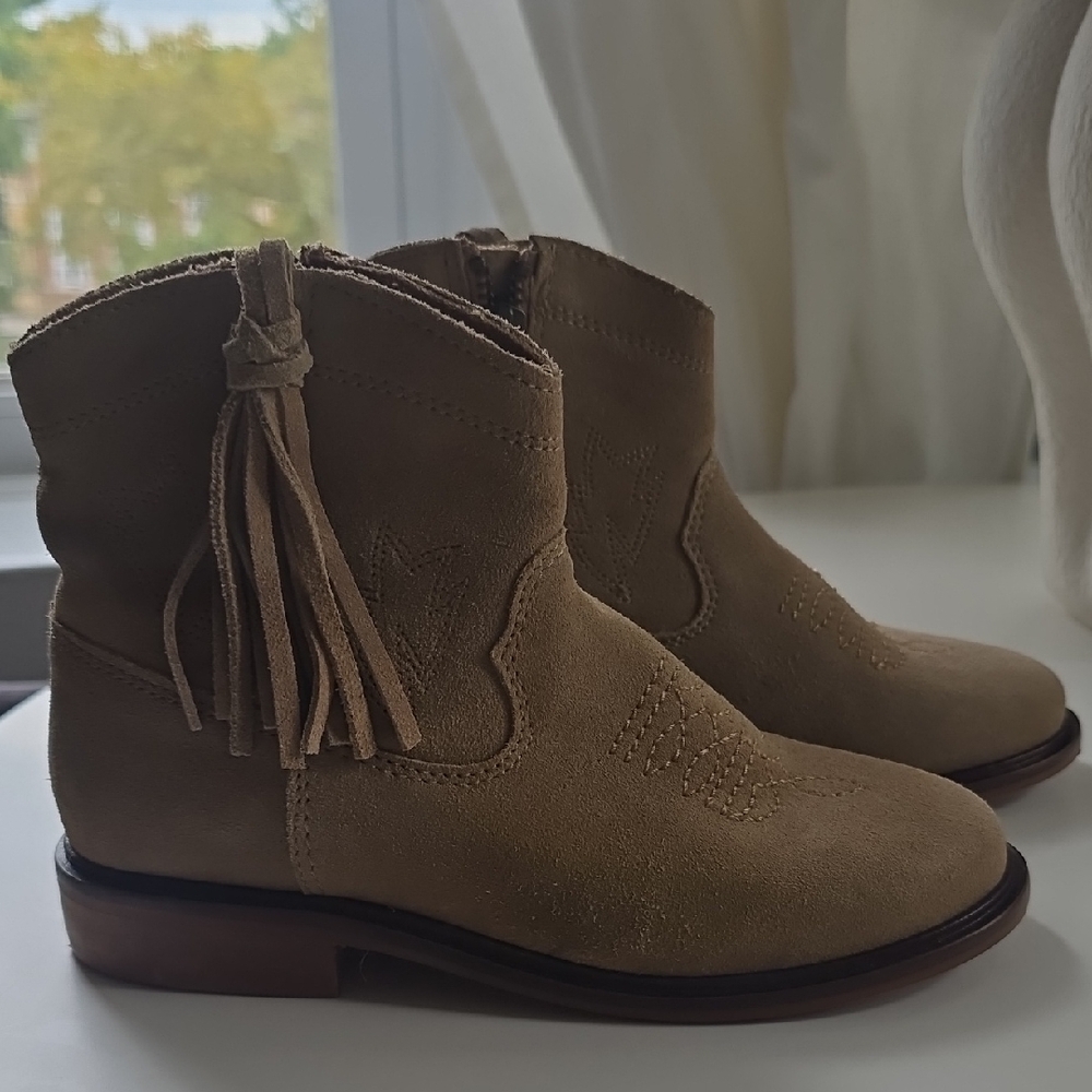 Mango Kids Beige Suede Ankle Boots